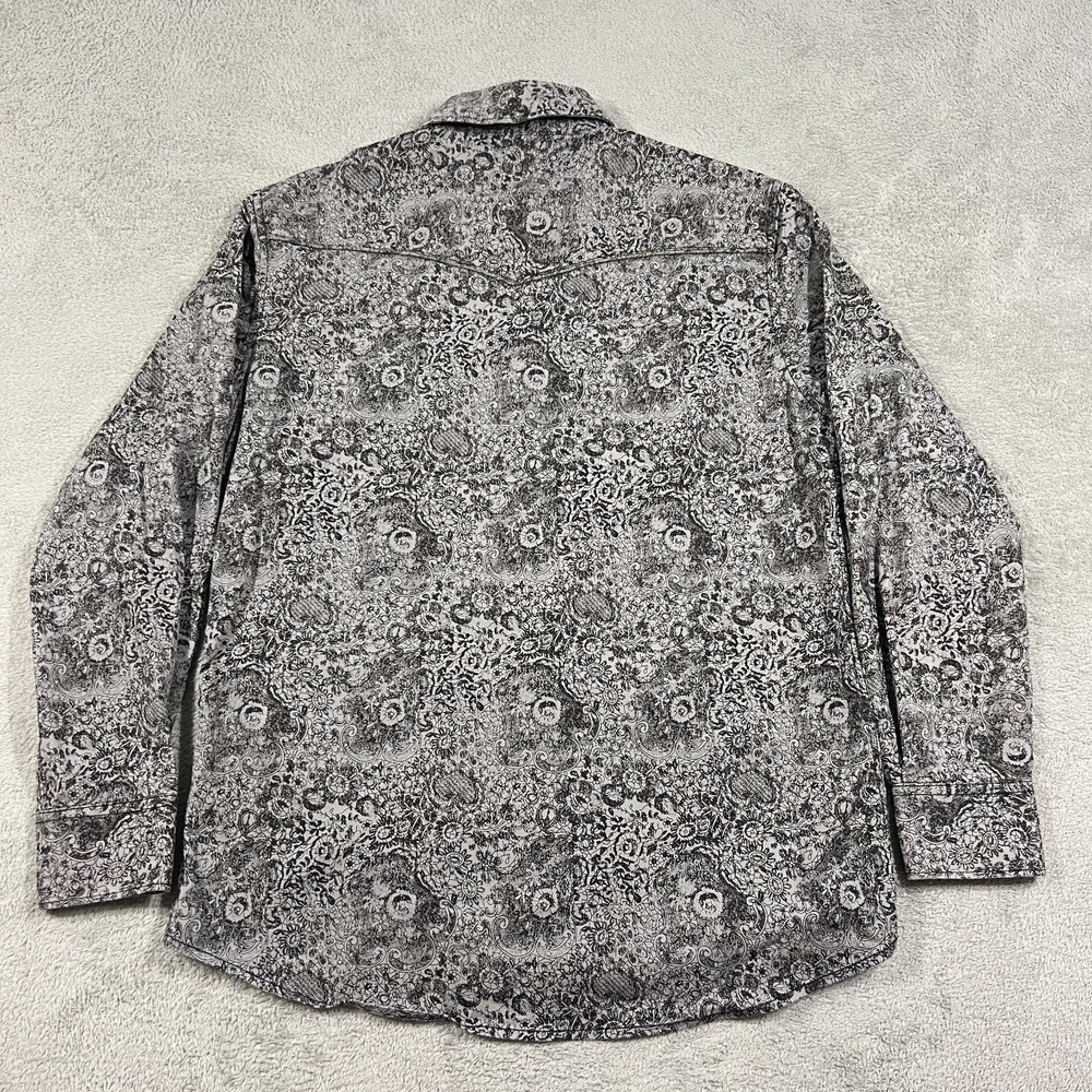 Rock Roll N Soul Pearl Snap Shirt Mens Large Floral Western Long Sleeve - Picture 8 of 11